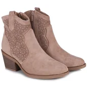 Botki damskie - Botki damskie S.Barski HY61-8013 BEIGE R.38 - miniaturka - grafika 1