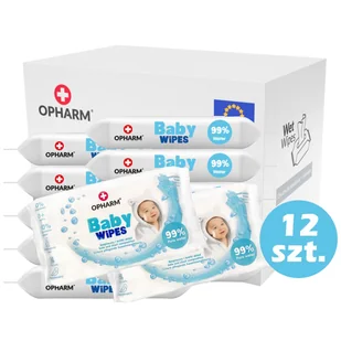 Zestaw - Chusteczki nawilżane Opharm Baby Wipes 12x64 szt - Chusteczki nawilżane Zestaw - Chusteczki nawilżane Opharm Baby Wipes 12x64 szt - Chusteczki nawilżane - miniaturka - grafika 1