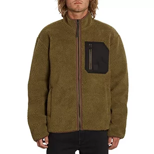 Volcom Męska bluza Muzzer Fuzzar z zamkiem błyskawicznym, zielona usługa, S, Serwis Green, S - Bluzy męskie - miniaturka - grafika 1