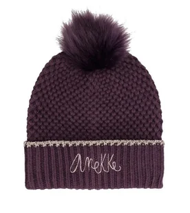 Fioletowa czapka zimowa Anekke pompon - Czapki damskie - miniaturka - grafika 1