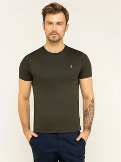 Koszulki męskie - Ralph Lauren Polo T-Shirt 710740727 Zielony Slim Fit - grafika 1