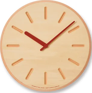 Lemnos Zegar ścienny Paper Wood Line 29 cm pomarańczowe wskazówki DRL19-06 OR - Zegary - miniaturka - grafika 1