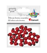 Pozostałe akcesoria dla plastyków - Titanum Drewniane biedronki samoprzylep. 3D 12x15mm 30szt - miniaturka - grafika 1