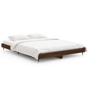 Łóżka - Rama łóżka, brązowy dąb, 135x190 cm, materiał drew - miniaturka - grafika 1