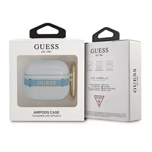 Guess GUA3HHTSB AirPods 3 cover niebieski/blue Strap Collection - Akcesoria do słuchawek - miniaturka - grafika 3
