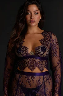 Hunkemöller Koronkowy top Fioletowy - Biustonosze - miniaturka - grafika 1