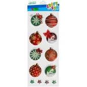 Zabawki kreatywne - Craft with Fun Naklejki Boże Narodzenie Bombki/Gwiazdki 521658 - miniaturka - grafika 1