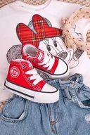 Moda i Uroda OUTLET - Dziecięce Wysokie Trampki Z Suwakiem BIG STAR HH374190 Czerwone-19 - miniaturka - grafika 1