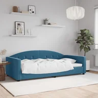 Sofy i kanapy - vidaXL Sofa z funkcją spania, niebieska, 100x200 cm, obita aksamitem - miniaturka - grafika 1