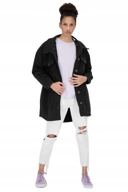 ALIFE & KICKIN CZARNY PŁASZCZ Z OCIEPLENIEM MIŚ DO UDA XL 16BA