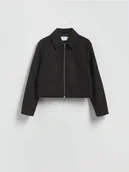 Kurtki damskie - Reserved - Kurtka z kołnierzykiem - ciemnobrązowy - miniaturka - grafika 1