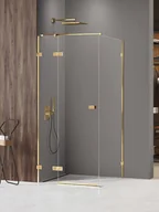Kabiny prysznicowe - New Trendy Złota kabina prysznicowa lewa 100x110 EXK-6766 Avexa Gold Shine XR - miniaturka - grafika 1
