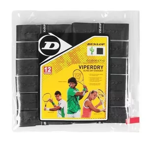 Owijki Wierzchnie, Dunlop ViperDry Overgrip, Czarne, 12 szt - Tenis ziemny - miniaturka - grafika 1