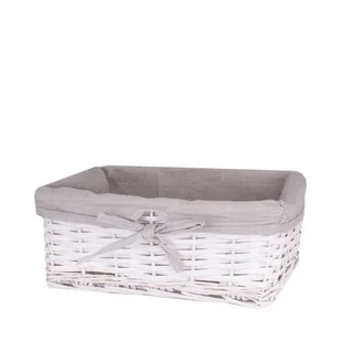 Koszyk wiklinowy biały 20 x 30 x 12 cm - Kosze wiklinowe - miniaturka - grafika 1