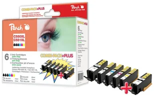 Peach Combi Pack Plus z chipem, duża wydajność, kompatybilny z PGI-550 XL, CLI-551 XL - Tusze zamienniki - miniaturka - grafika 1