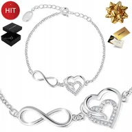 Bransoletki - SREBRNA BRANSOLETKA DAMSKA 925 NIESKOŃCZONOŚĆ SERCE DLA KOBIETY - miniaturka - grafika 1