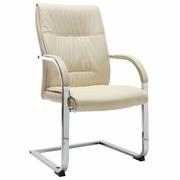 Fotele i krzesła biurowe - Krzesło biurowe, wspornikowe, kremowe, sztuczna skóra kod: V-289344 + Sprawdź na SuperWnetrze.pl - miniaturka - grafika 1