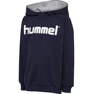 Bluzy męskie - Hummel męska bluza z kapturem Hmlgo Kids Cotton Logo Hoodie niebieski morski 128 203512-7026 - miniaturka - grafika 1