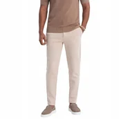 Spodnie męskie - Wygodne spodnie męskie beżowe carrot stylowe Ombre OM-PACP-0168 V2 roz. XXL - miniaturka - grafika 1