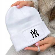 Czapki damskie - CZAPKA ZIMOWA KLASYCZNA BIAŁA NYC New York Wzory - miniaturka - grafika 1