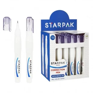 Korektor w piórze z metalową końcówką 7ml (24szt) - STARPAK - Korektory - miniaturka - grafika 1