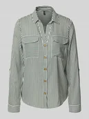 Koszule damskie - Bluzka koszulowa o kroju regular fit z czystej wiskozy model ‘BUMPY’ - miniaturka - grafika 1