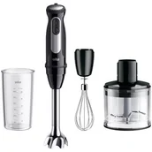Dzbanki i imbryki - Braun MultiQuick 5 Pro MQ55236M, blender ręczny z 25 prędkościami, systemem EasyClick Plus do akcesoriów, 1000 W, czarny, w tym trzepaczka, rozdrabniacz (500 ml) i dzbanek z miarką (600 ml) - miniaturka - grafika 1