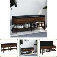 Szafki na buty - The Living Store Ławka na buty brązowy dąb 102x32x45 cm Materiał drewnopochodny - miniaturka - grafika 1