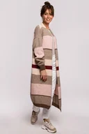 Swetry damskie - BeWear Damski kardigan Cotleri BK055 brązowy L/XL - miniaturka - grafika 1