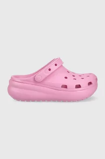 Buty dla dziewczynek - Crocs klapki dziecięce kolor fioletowy - grafika 1