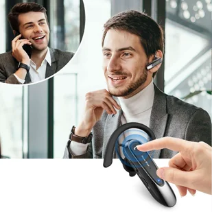 Zestaw słuchawkowy słuchawka New Bee B45 Bluetooth 5.0 bezprzewodowa do rozmów dla kierowcy BT do 15m czarny - Słuchawki bluetooth - miniaturka - grafika 9