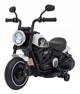 Motorek Chopper 1 Silnik 6V Boczne Kółka FM Radio Biały - Pojazdy elektryczne dla dzieci - miniaturka - grafika 1