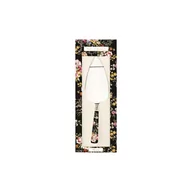 Pozostałe akcesoria kuchenne - Łopatka do ciasta z porcelanowym uchwytem Nuova R2S Blooming Opulence czarny kwiaty - miniaturka - grafika 1