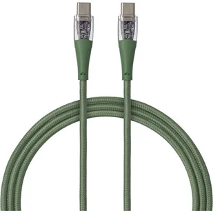Kabel USB-C - USB-C QUALO Transparent QTCN-CC-04 1.5 m Zielony - Kable USB - miniaturka - grafika 1
