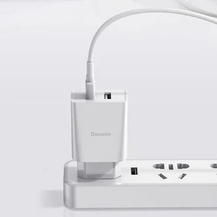 Baseus szybka ładowarka sieciowa 2x USB 10,5 W 2,1 A + kabel USB - Lightning 2,4 A 1 m biały (TZCCFS-R02) - Ładowarki do telefonów - miniaturka - grafika 10