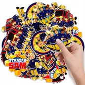 Szkolne artykuły papiernicze - NAKLEJKI ETYKIETY NA ZESZYT NALEPKA Z POSTACIAMI STRAŻAK SAM WZORY 6 SZT - miniaturka - grafika 1