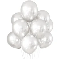 Wesele i ślub - Balony Metaliczne Białe Zestaw Balonów 25szt Do Dekoracji Na Ślub Komunię - miniaturka - grafika 1