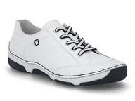 Półbuty damskie - Półbuty damskie białe Rieker 55901-80 skórzane sportowe wiosenne wygodne-37 - miniaturka - grafika 1