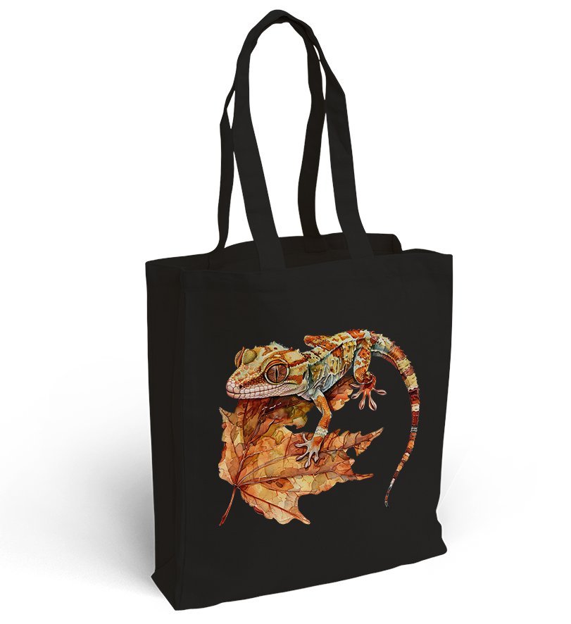 Torba bawełniana z nadrukiem gekon orzęsiony