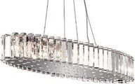 Lampy sufitowe - LAMPA WISZĄCA Crystal Skye owalna, kryształowa, srebrne elementy, glamour, 12 źródeł światła - miniaturka - grafika 1