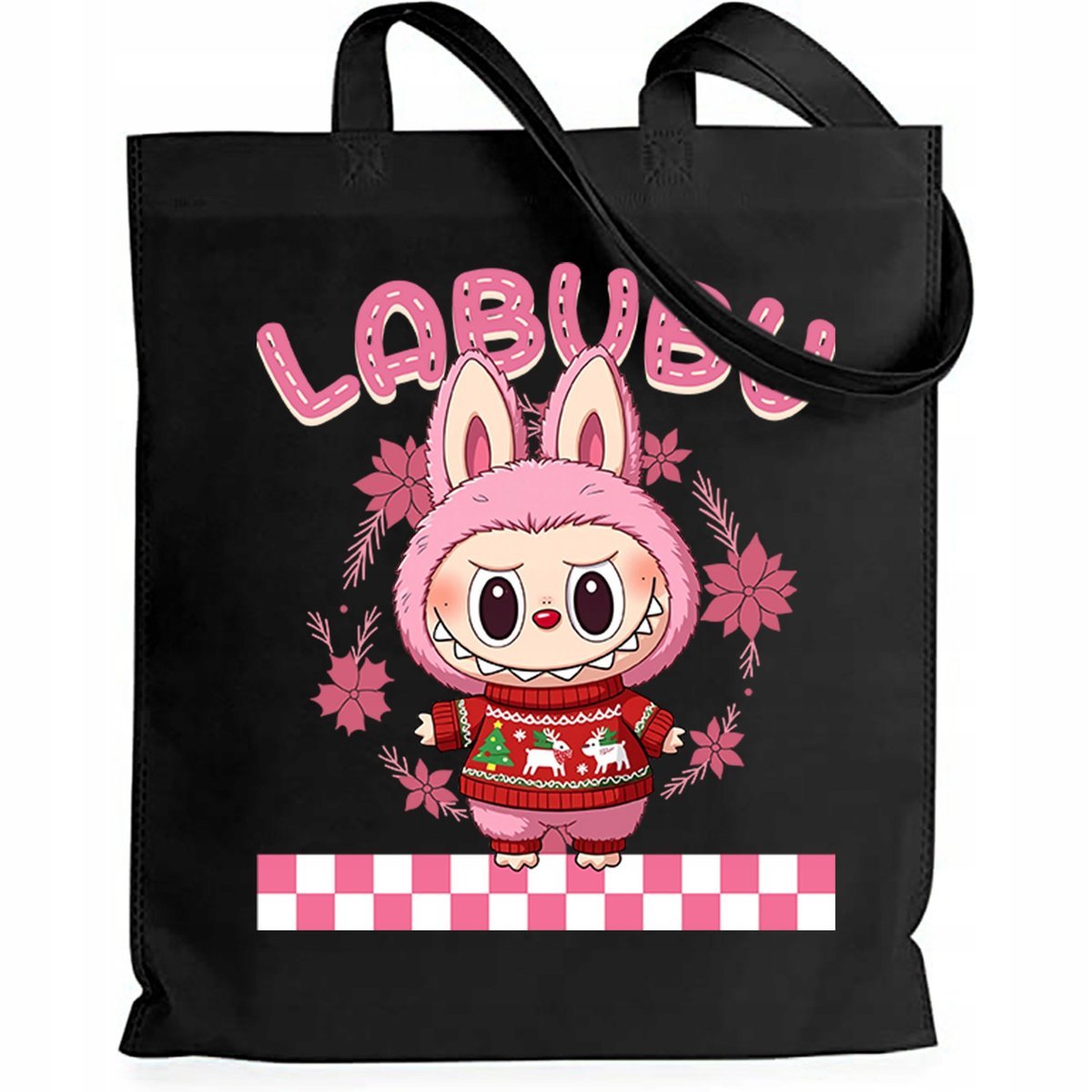 Torba EKO Czarna Shopper ŚWIĄTECZNY Prezent Święta Mikołajki Wzory