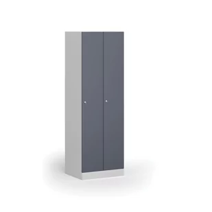 Szafka ubraniowa metalowa, 2-drzwiowa, 1850 x 600 x 500 mm, zamek cylindryczny, drzwi beżowe - Szafki biurowe - miniaturka - grafika 3