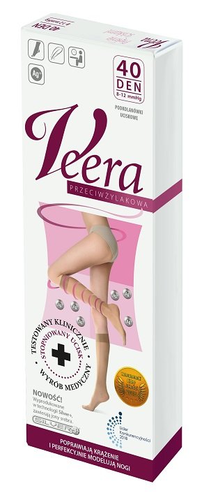 Veera Podkolanówki przeciwżylakowe 40 Den Kolor Karmel, Rozmiar 3/4