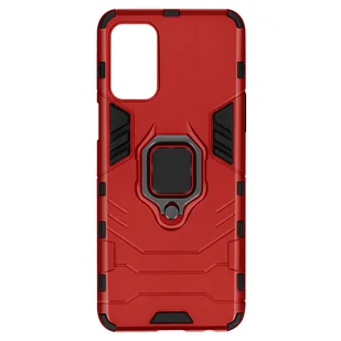 Odporne na wstrząsy hybrydowe etui Oppo A54 5G / A74 5G z metalową podstawką pierścieniową w kolorze czerwonym - Etui i futerały do telefonów - miniaturka - grafika 1