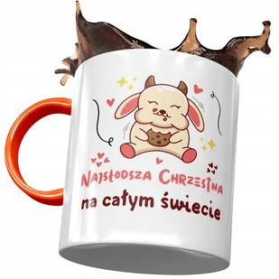 Kubek Pomarańczowy Dla Chrzestnej na Urodziny z Nadrukiem ze Zdjęciem + Opakowanie na prezent (wzór 01) - Kubki Kubek Pomarańczowy Dla Chrzestnej na Urodziny z Nadrukiem ze Zdjęciem + Opakowanie na prezent (wzór 01) - Kubki - miniaturka - grafika 1