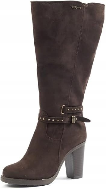 Gabylou Damskie Brązowe Kozaki na Słupku na Zamek 38 J_a