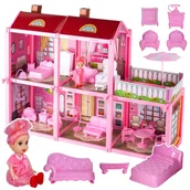 Domki dla lalek - Bajkowy Domek dla Lalek z Meblami i Lalką 2 piętra Z842 - miniaturka - grafika 1