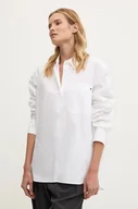 Koszule damskie - Tommy Hilfiger koszula bawełniana damska kolor biały regular z kołnierzykiem klasycznym - miniaturka - grafika 1