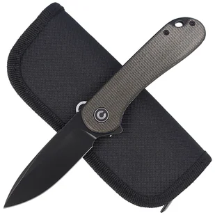 Nóż składany CIVIVI Elementum Flipper Green Micarta, Black Stonewashed (C907Z) - Noże - miniaturka - grafika 4