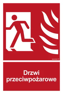 BC052 DRZWI PRZECIWPOŻAROWE LEWOSTRONNE, FN - FOLIA SAMOPRZYLEPNA; (100X148MM) - Systemy ekspozycyjne i znaki informacyjne - miniaturka - grafika 1